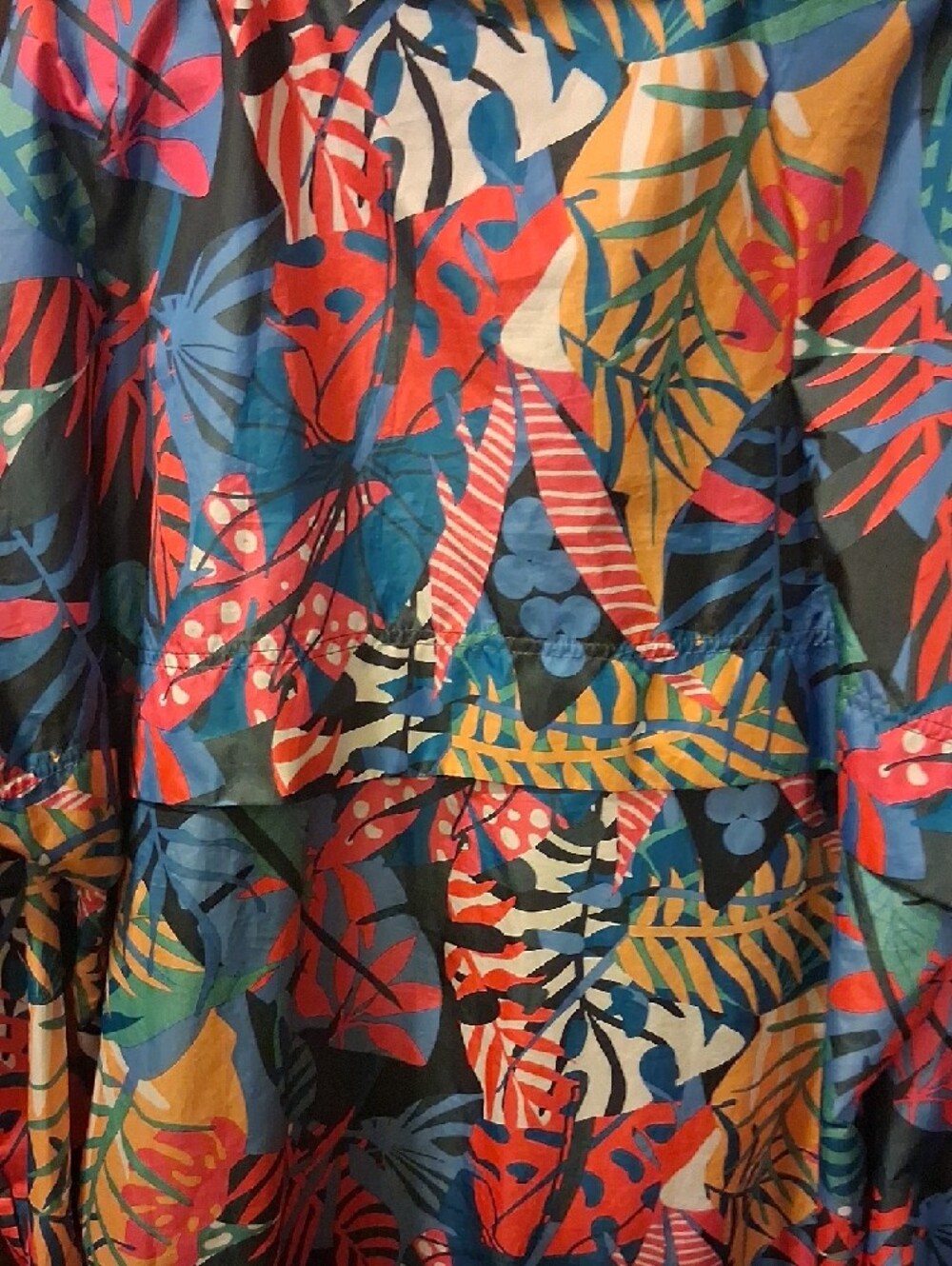 Lauren James Tropical Print Anorak Windbreaker Hood Folds Up Into Pouch Size XL - Picture 10 of 15